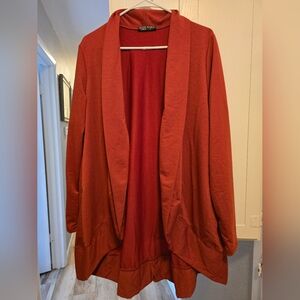Burgundy Drape Front Cardigan